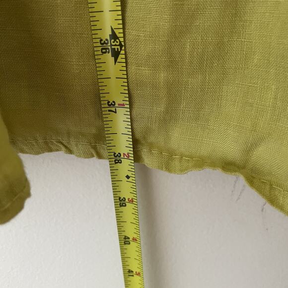 RARE Y2K Fairy Cottagecore Boho Linen Dress Green Beaded Crochet Italy M - Picture 11 of 11